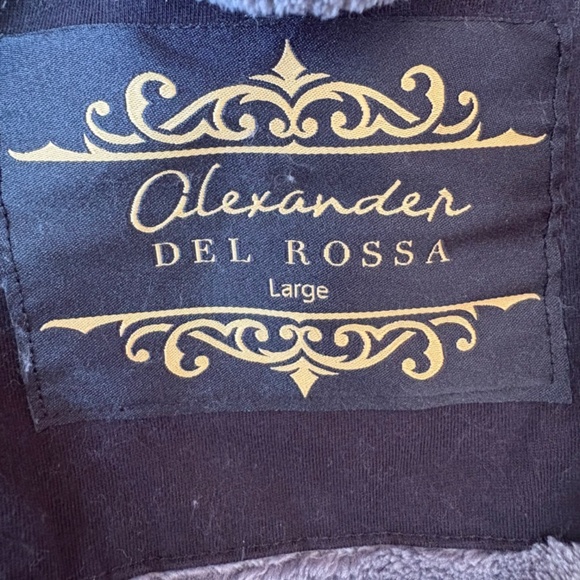 Elexander Del Rossa Mens Robe, Plush Fleece Hooded Cozy Bathrobe Sz L Gray/Black - Picture 4 of 11